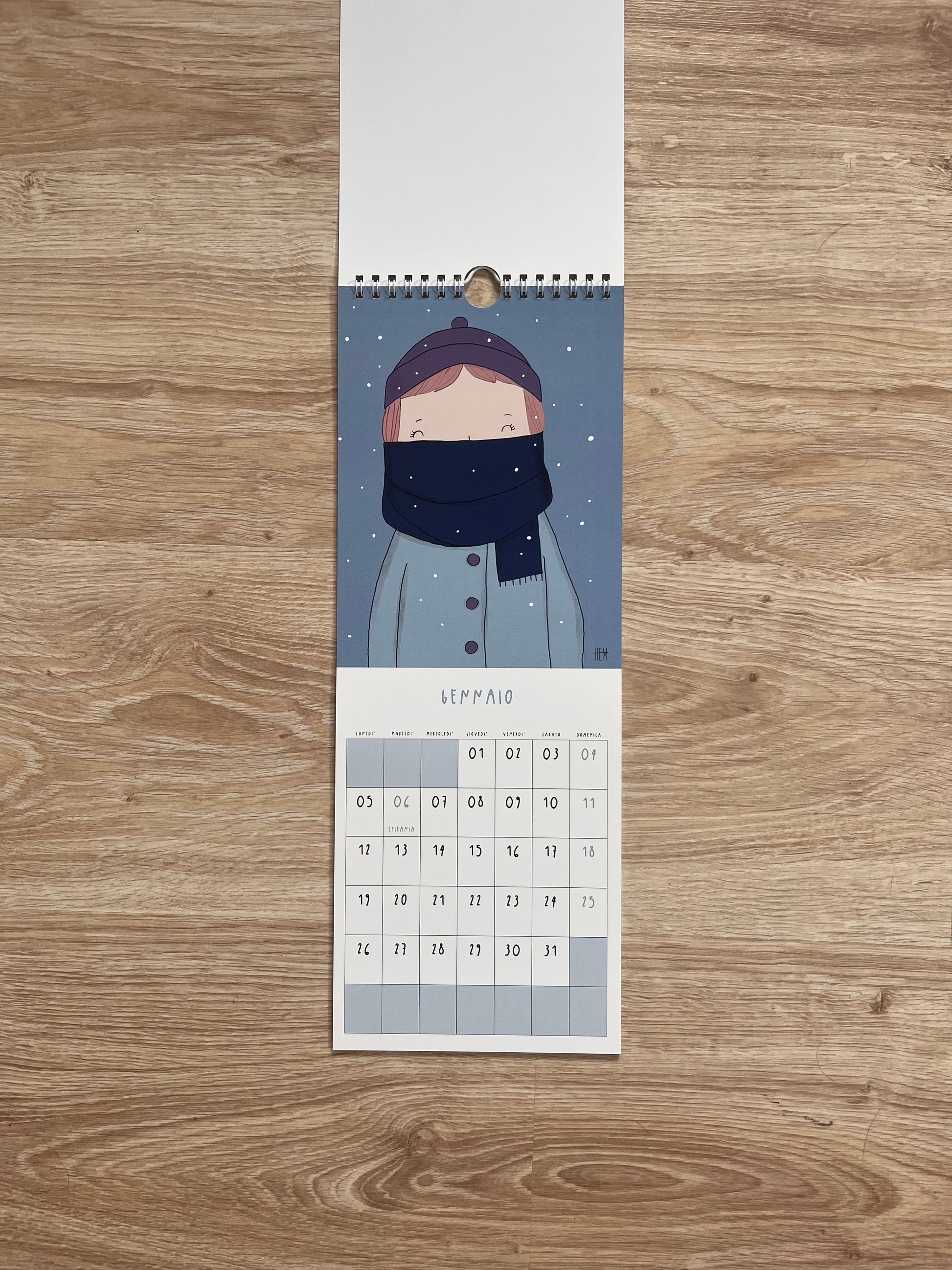 calendario illustrato gennaio