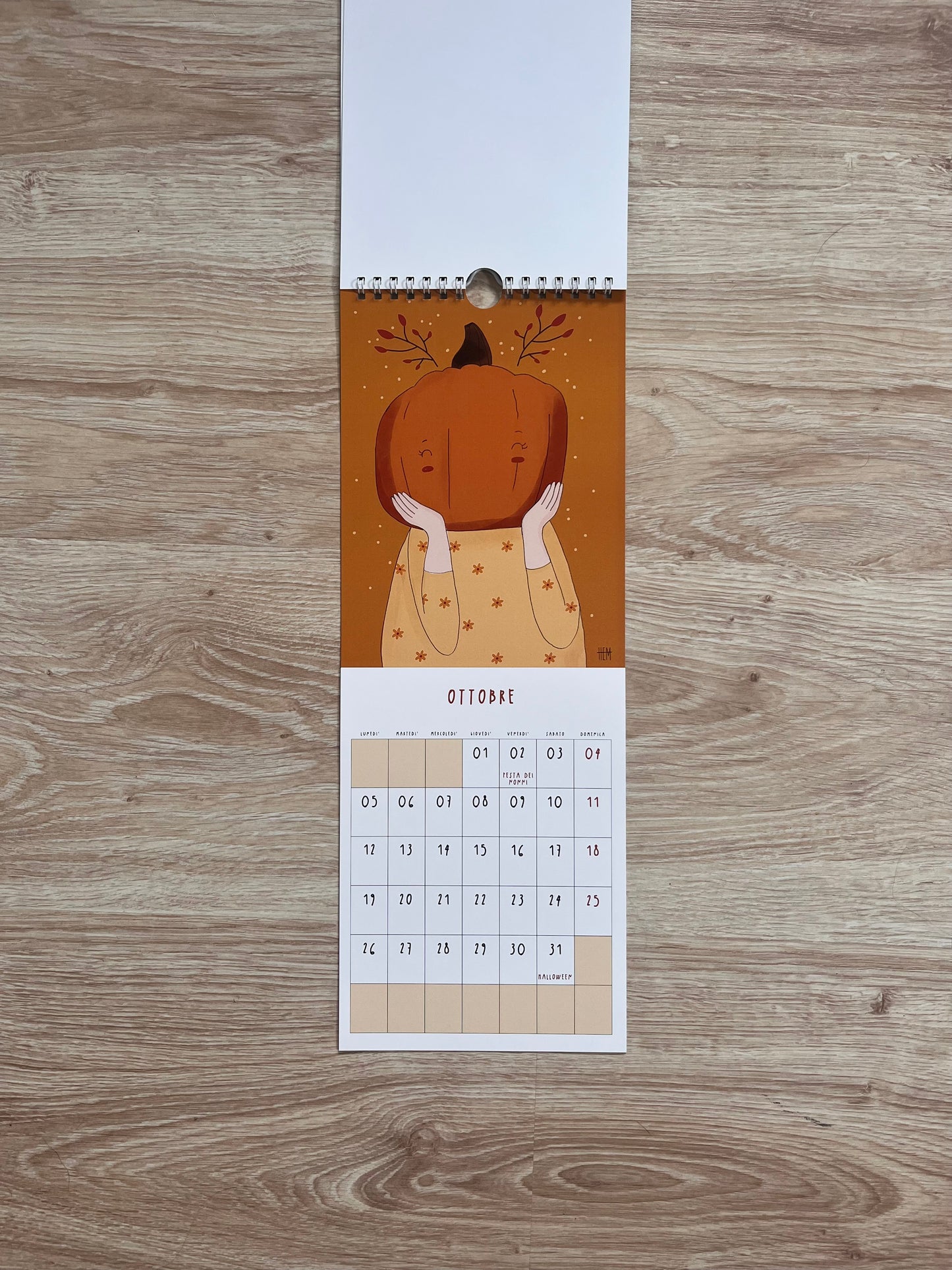 calendario illustrato ottobre