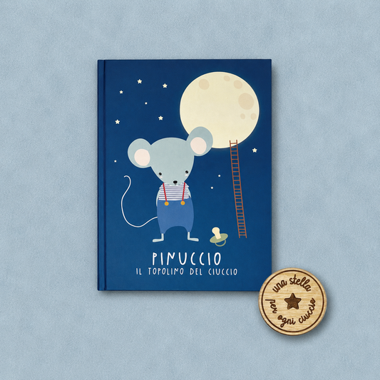 Pinuccio - il topolino del ciuccio (con medaglietta in legno)